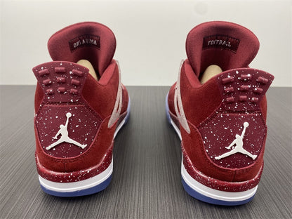 Air Jordan 4 Retrô Oklahoma Sooners Vinho Branco e Azul Gelo