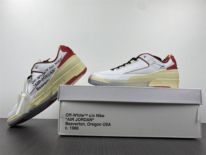 Air Jordan 2 Low Branco Vermelho e Preto
