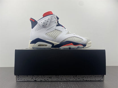 Air Jordan 6 Branco Azul Marinho e Laranja