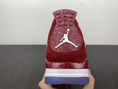Air Jordan 4 Retrô Oklahoma Sooners Vinho Branco e Azul Gelo