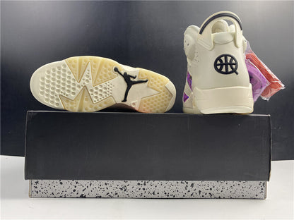 Air Jordan 6 Bege Roxo e Laranja