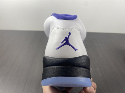 Air Jordan 5 Branco Roxo e Preto