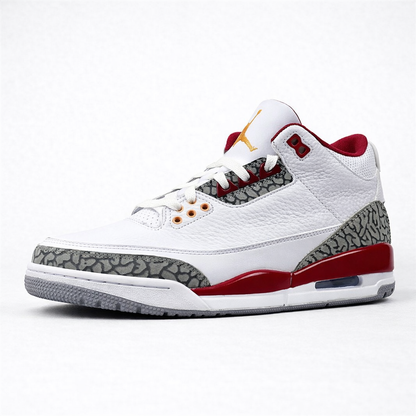Air Jordan 3 Branco Vermelho e Cinza