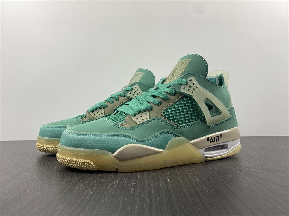 Air Jordan 4 x Off White Verde Menta e Bege