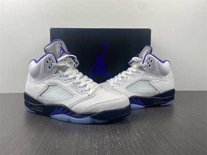 Air Jordan 5 Branco Roxo e Preto