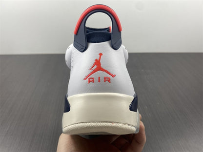 Air Jordan 6 Branco Azul Marinho e Laranja