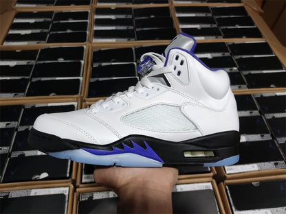 Air Jordan 5 Branco Roxo e Preto