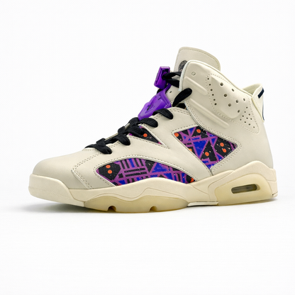 Air Jordan 6 Bege Roxo e Laranja