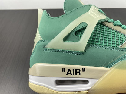 Air Jordan 4 x Off White Verde Menta e Bege