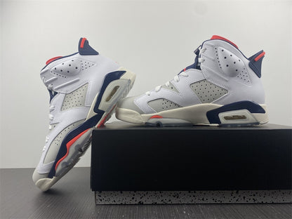 Air Jordan 6 Branco Azul Marinho e Laranja