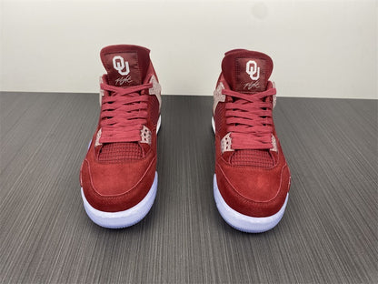 Air Jordan 4 Retrô Oklahoma Sooners Vinho Branco e Azul Gelo