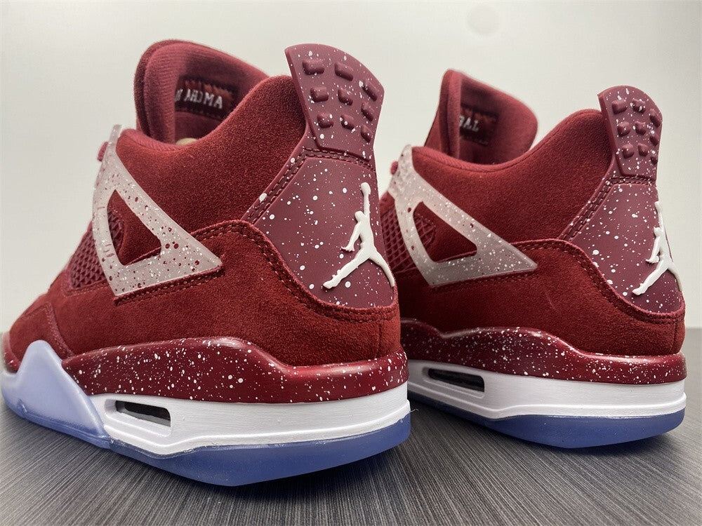 Air Jordan 4 Retrô Oklahoma Sooners Vinho Branco e Azul Gelo