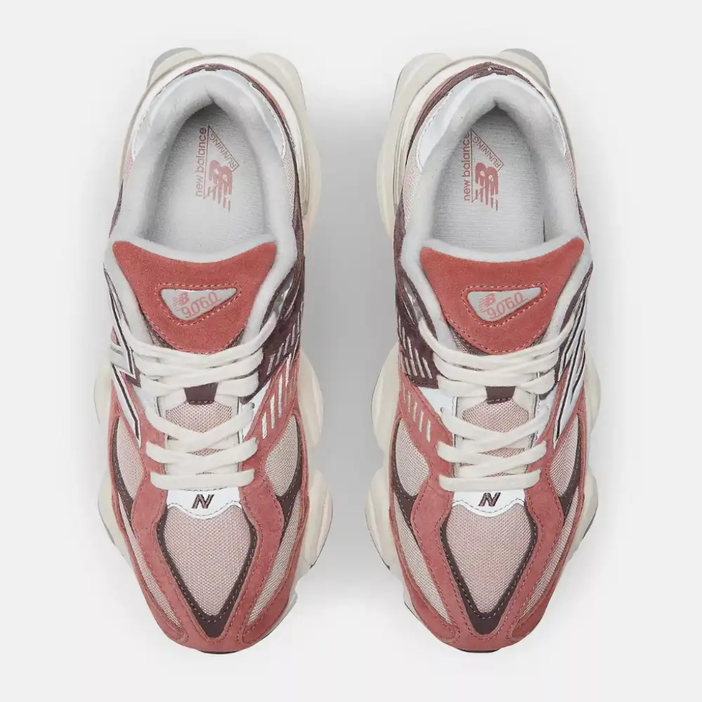 Tênis New Balance 9060 Mineral Red Truffle Rain Cloud Vermelho