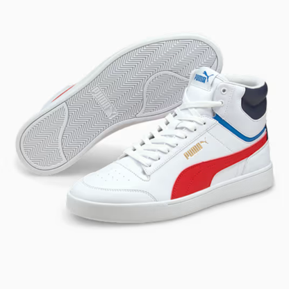 Tênis Shuffle Mid  Branco e Vermelho