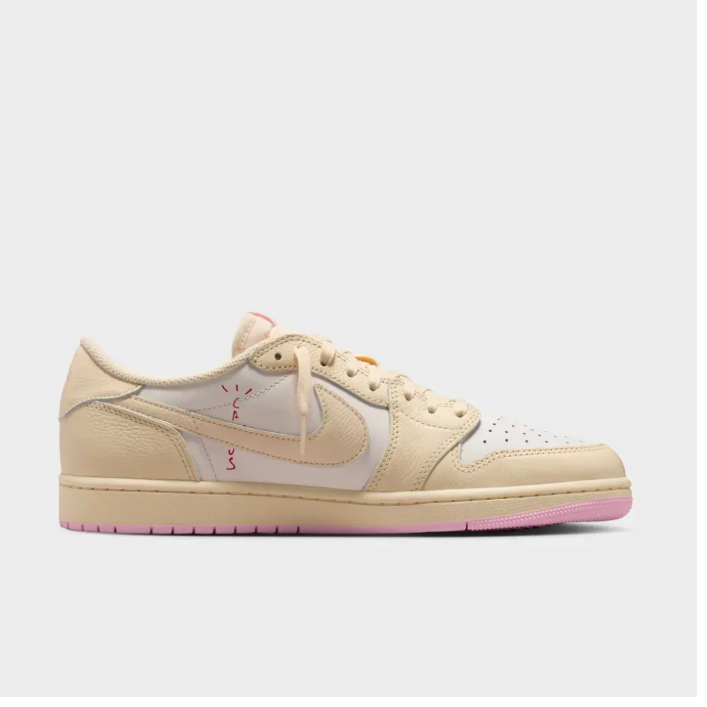 Travis Scott x Air Jordan 1 Low Sail Shy Pink Muslin