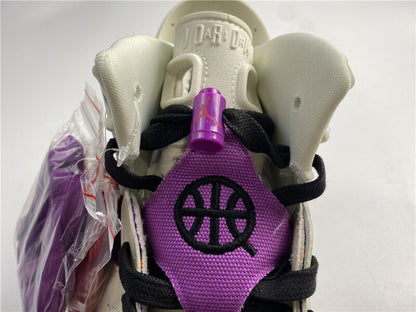 Air Jordan 6 Bege Roxo e Laranja