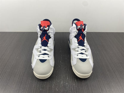 Air Jordan 6 Branco Azul Marinho e Laranja