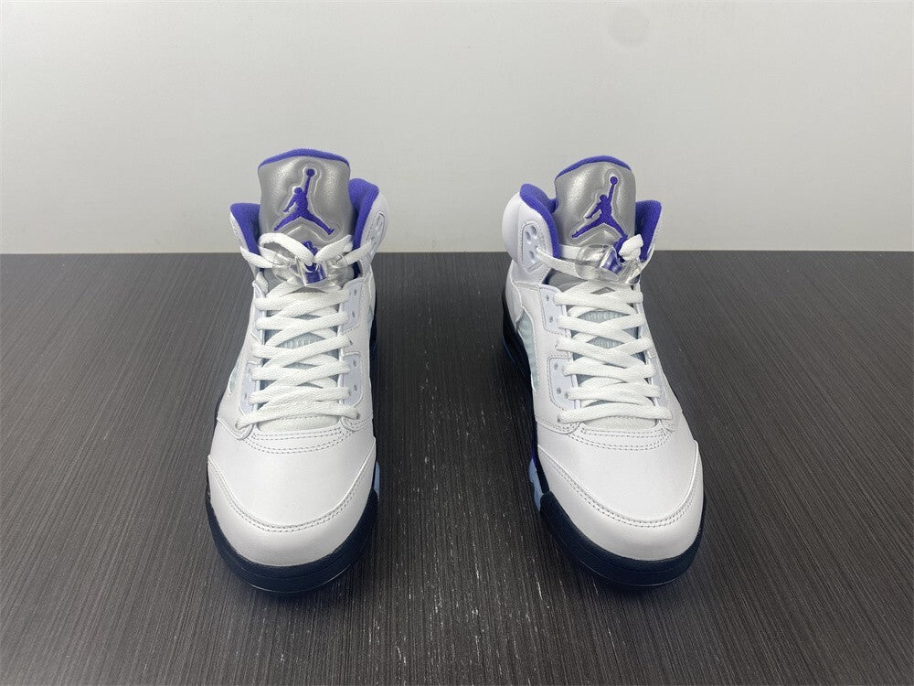 Air Jordan 5 Branco Roxo e Preto