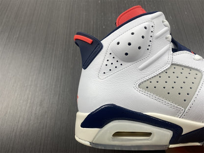 Air Jordan 6 Branco Azul Marinho e Laranja