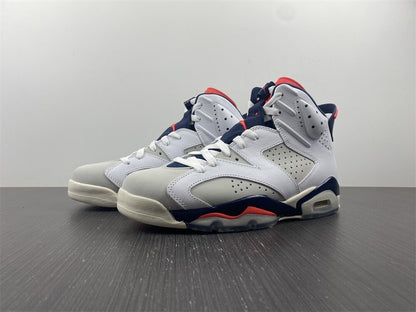 Air Jordan 6 Branco Azul Marinho e Laranja