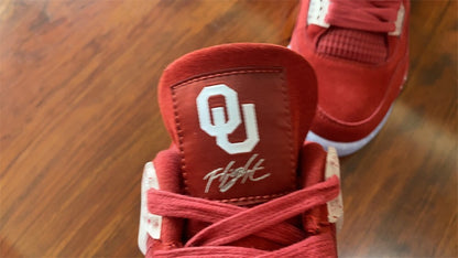 Air Jordan 4 Retrô Oklahoma Sooners Vinho Branco e Azul Gelo