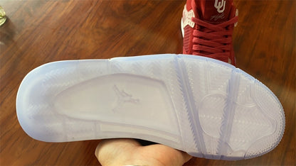 Air Jordan 4 Retrô Oklahoma Sooners Vinho Branco e Azul Gelo