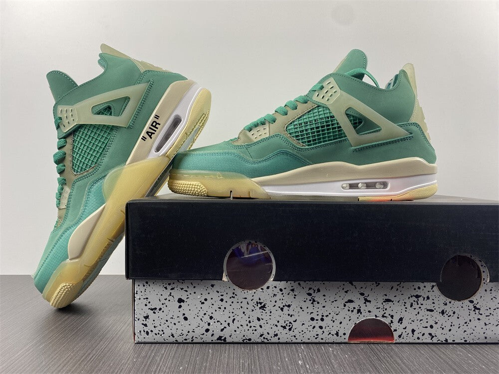 Air Jordan 4 x Off White Verde Menta e Bege