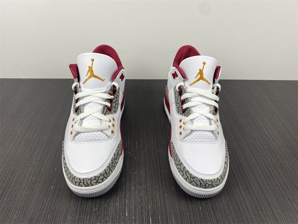 Air Jordan 3 Branco Vermelho e Cinza