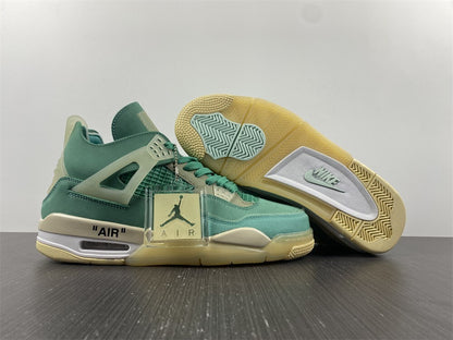 Air Jordan 4 x Off White Verde Menta e Bege