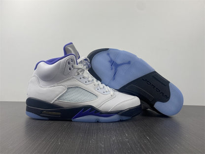 Air Jordan 5 Branco Roxo e Preto