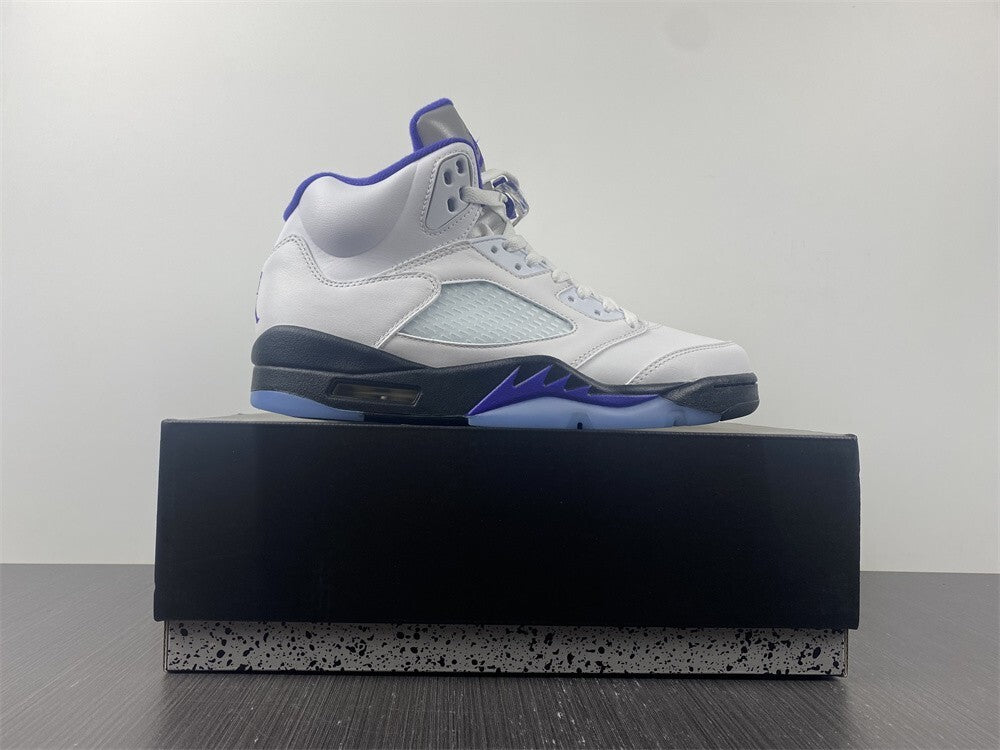 Air Jordan 5 Branco Roxo e Preto