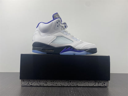 Air Jordan 5 Branco Roxo e Preto