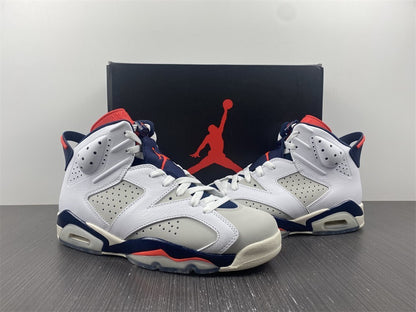 Air Jordan 6 Branco Azul Marinho e Laranja