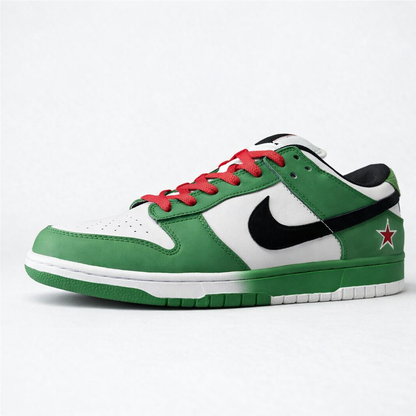Dunk Low Heineken Verde Branco e Vermelho