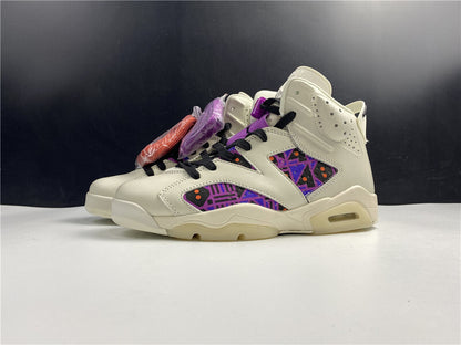 Air Jordan 6 Bege Roxo e Laranja