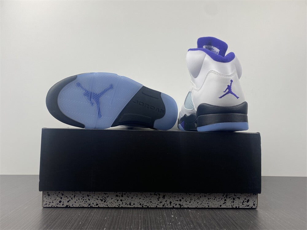 Air Jordan 5 Branco Roxo e Preto