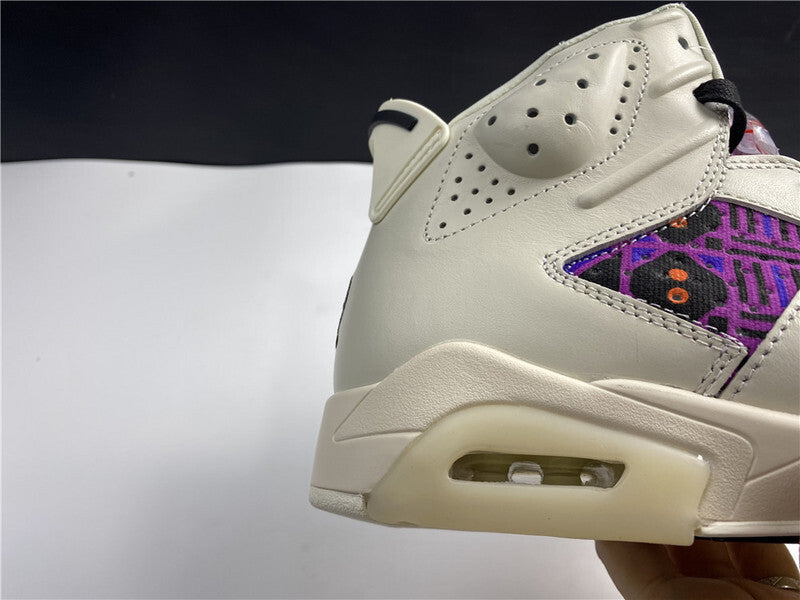 Air Jordan 6 Bege Roxo e Laranja