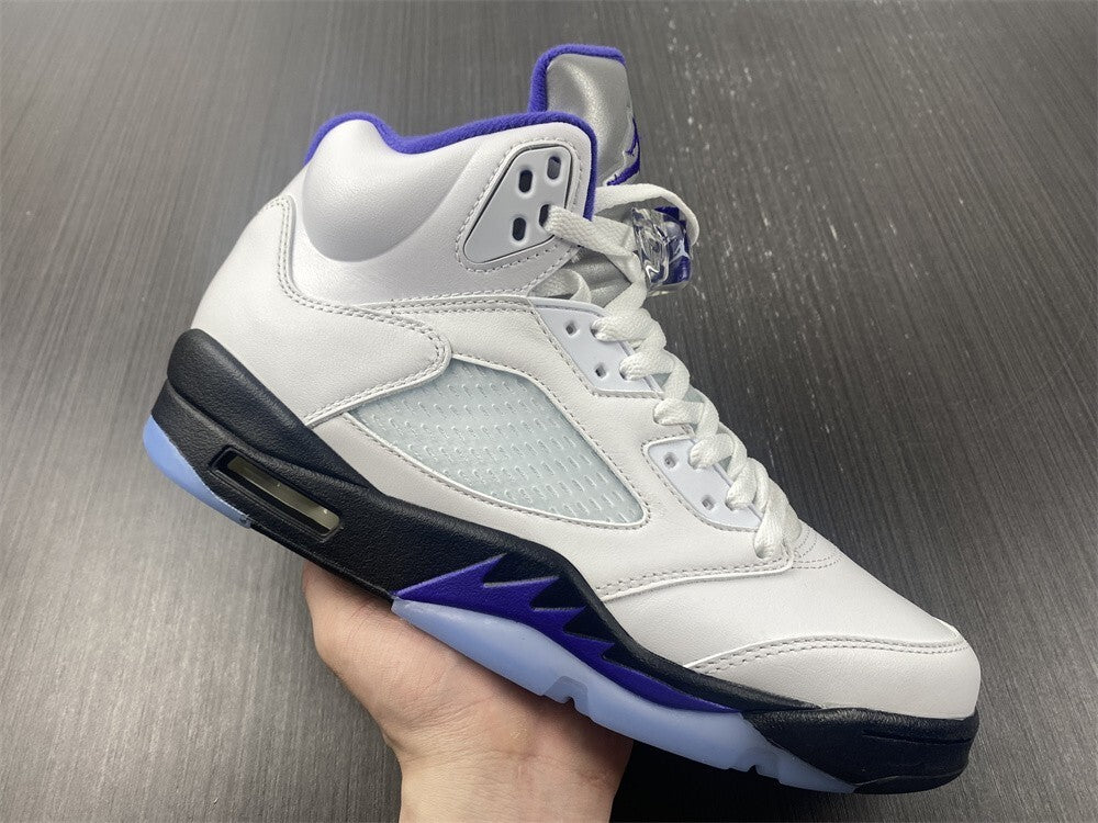 Air Jordan 5 Branco Roxo e Preto
