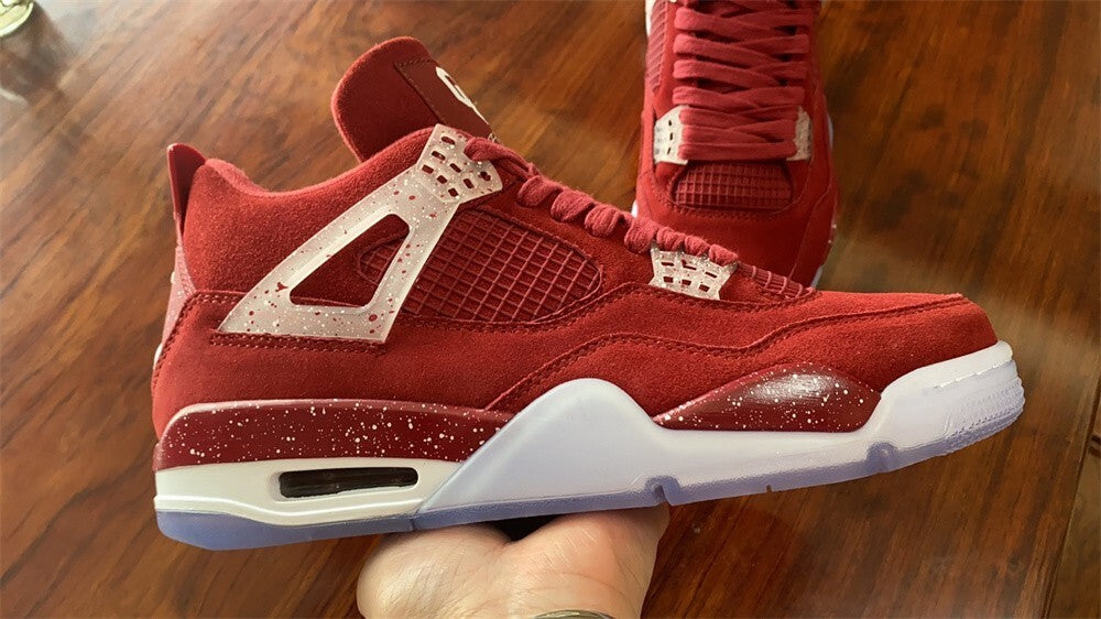 Air Jordan 4 Retrô Oklahoma Sooners Vinho Branco e Azul Gelo
