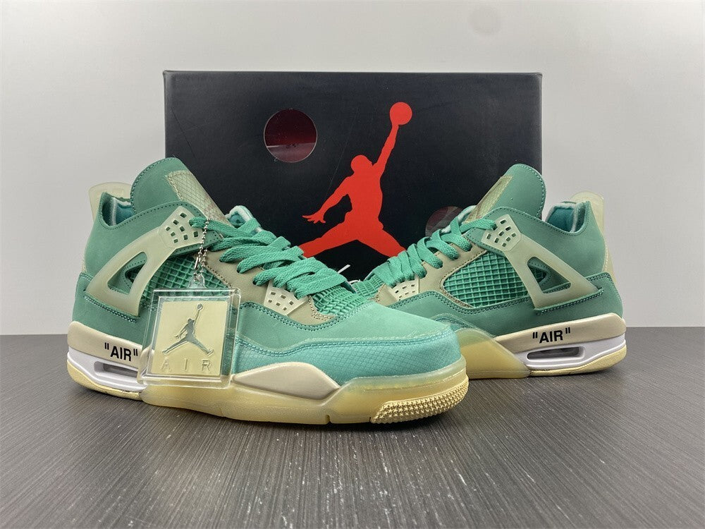 Air Jordan 4 x Off White Verde Menta e Bege